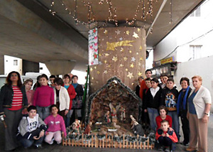 JMP–L’s Community Development Core Committee, with the participation of community members of all ages, set up an outdoor Christmas manger scene under the Bourj Hammoud bridge.