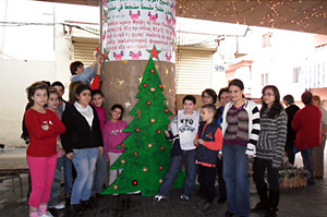 Students from the Armenian schools of the area played a major role in the preparation of the decorations.